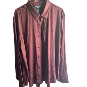 Shaquille‎ O'neal Xlg Men's Casual Botton Down shirt  Big & Tall Maroon